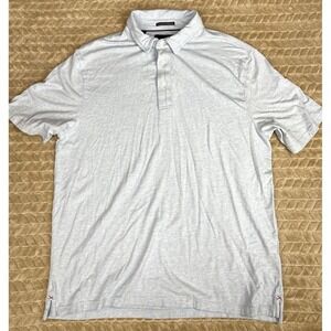 Jachs New York Shirt Mens Blue Pima Cotton Blend Short Sleeve Casual‎ Polo L
